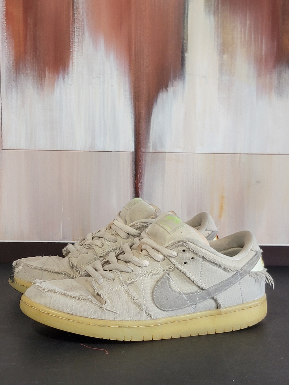 Nike SB Dunk Low 'Mummy' Low Top Lace Up Beige Gum 9.5 Sneaker 2021 DM0774-111